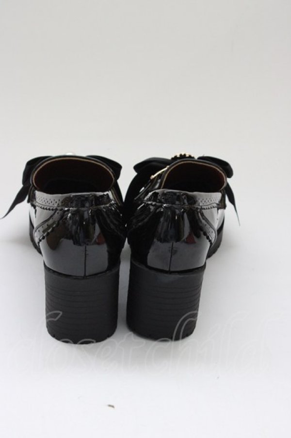 画像4: Amavel / パールリボンローファー M 黒 T-26-03-31-045-CA-SH-SA-ZT (4)