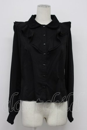 画像: MA*RS / レース襟フリル長袖ブラウス  黒 T-26-03-31-005-EL-BL-SA-ZT