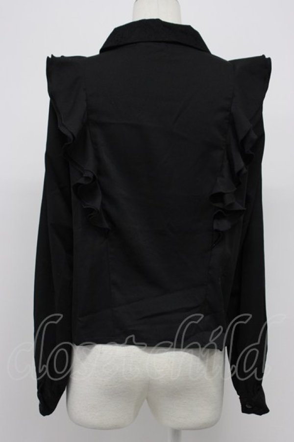 画像2: MA*RS / レース襟フリル長袖ブラウス  黒 T-26-03-31-005-EL-BL-SA-ZT (2)