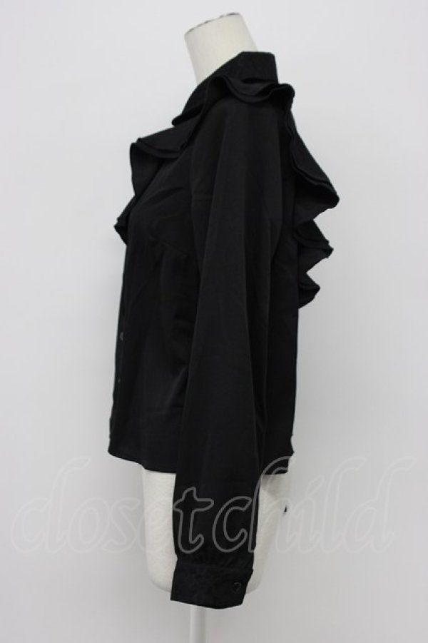 画像3: MA*RS / レース襟フリル長袖ブラウス  黒 T-26-03-31-005-EL-BL-SA-ZT (3)