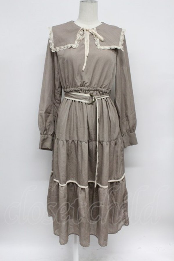 画像1: axes femme / セーラー襟ティアードワンピース  ピンク T-26-03-31-008-AX-OP-SA-ZT (1)