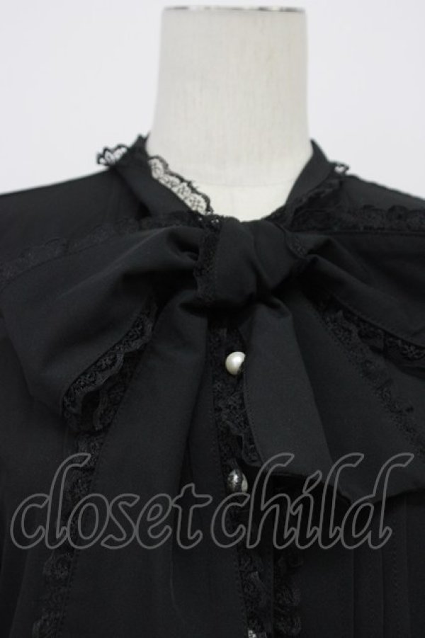 画像5: Ank Rouge / パールボタンチュール袖ブラウス  黒 T-26-03-31-001-CA-BL-SA-ZT (5)