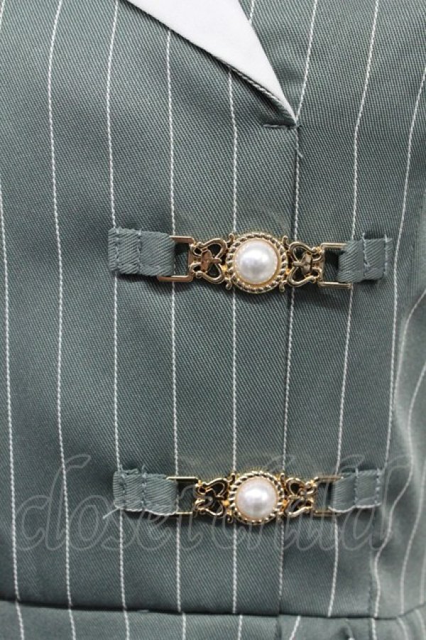 画像6: axes femme / 襟刺繍ストライプワンピース M ミント T-26-03-31-009-AX-OP-SA-ZT (6)