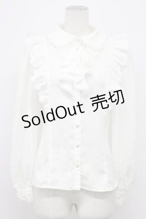 画像: Secret Honey / フリル長袖ブラウス  白 T-26-03-31-002-CA-BL-SA-ZT