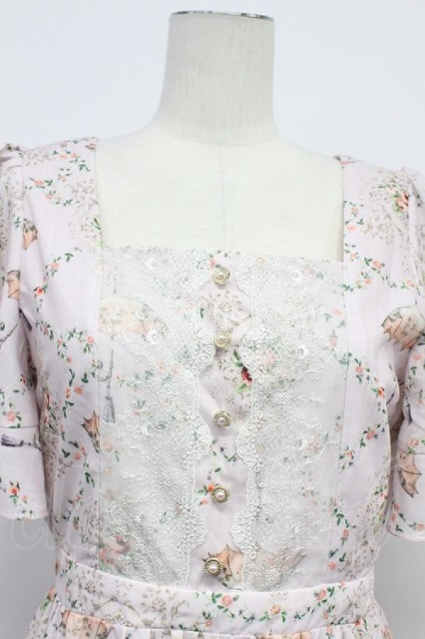 画像4: axes femme / レーヌローズ柄ワンピース  ピンク T-26-03-31-012-AX-OP-SA-ZT (4)