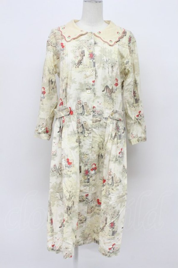 画像1: Jane Marple / きのこEMBカラーのシャペロンルージュワンピース  アイボリー T-26-04-03-019-JM-OP-SA-ZT (1)