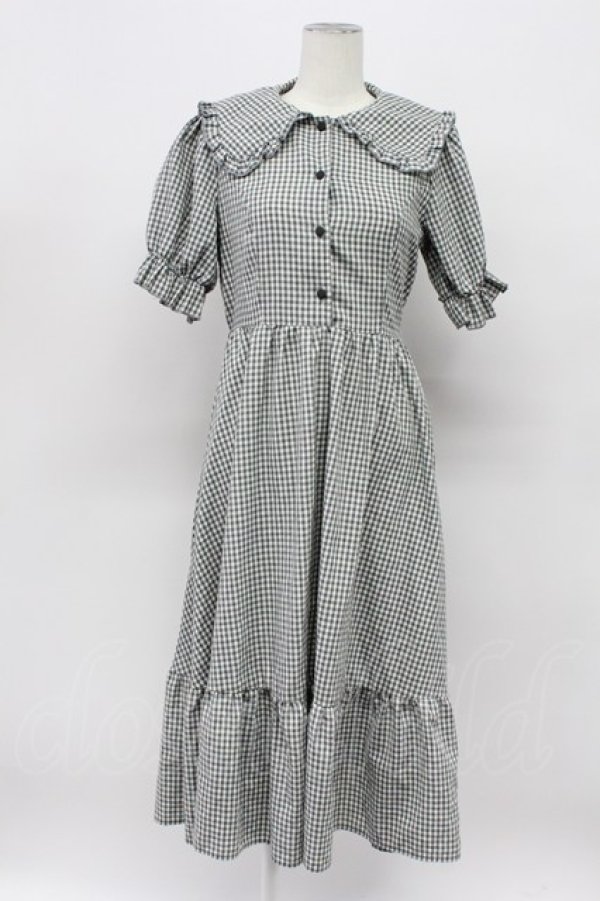 画像1: m petit by misako / AM*ギンガムCHKワンピース M 黒Ｘ白 T-26-04-03-020-LO-OP-SA-ZT (1)
