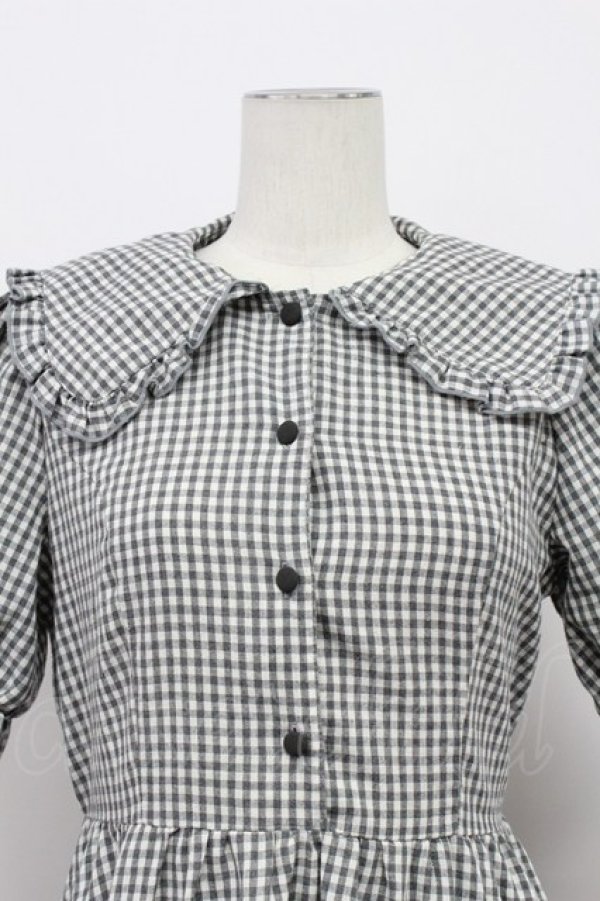 画像5: m petit by misako / AM*ギンガムCHKワンピース M 黒Ｘ白 T-26-04-03-020-LO-OP-SA-ZT (5)