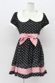 画像1: Ank Rouge / 水玉&ストライプワンピース M ブラック T-26-04-03-022-CA-OP-SA-ZT (1)