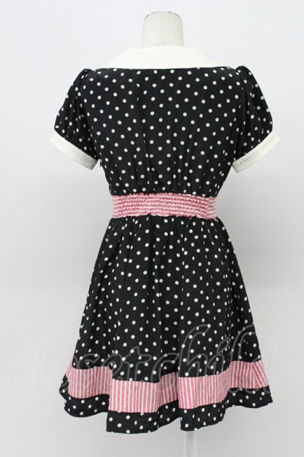 画像2: Ank Rouge / 水玉&ストライプワンピース M ブラック T-26-04-03-022-CA-OP-SA-ZT (2)