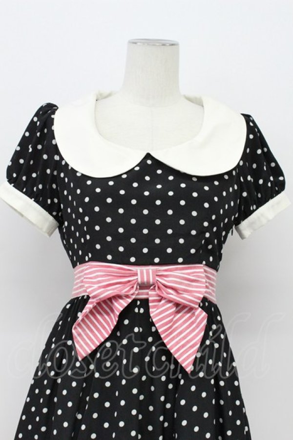 画像4: Ank Rouge / 水玉&ストライプワンピース M ブラック T-26-04-03-022-CA-OP-SA-ZT (4)