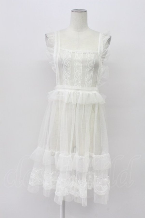 画像1: FLC / 星名桜子 hsチュールエプロンジャンスカ L 白 T-26-04-03-025-LO-OP-SA-ZT (1)