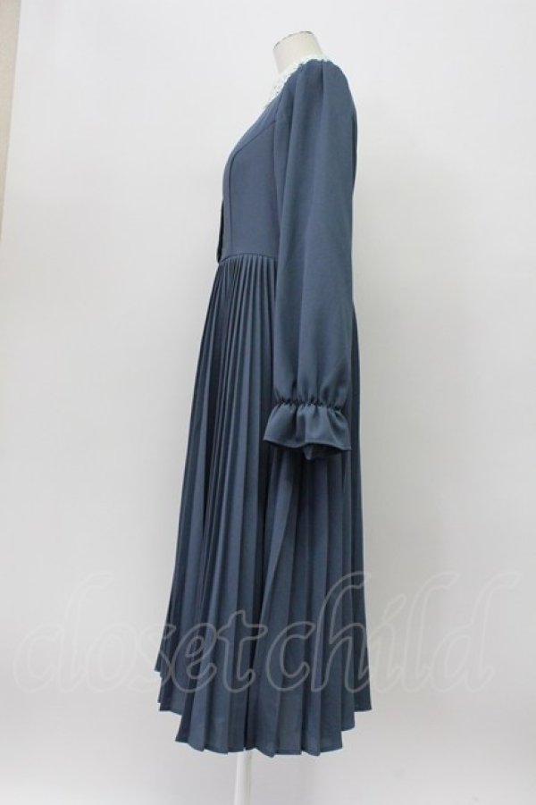 画像3: m petit by misako / AM*レースエリプリーツワンピース L 青 T-26-04-03-027-LO-OP-SA-ZT (3)