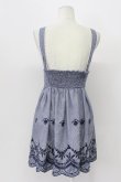 画像2: Ank Rouge / ギンガムチェック裾刺繍ミニワンピース M ネイビー T-26-04-03-028-CA-OP-SA-ZT (2)