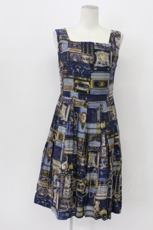 画像: Jane Marple / British Bookshelfスクエアドレス  ネイビー T-26-04-03-029-JM-OP-SA-ZT