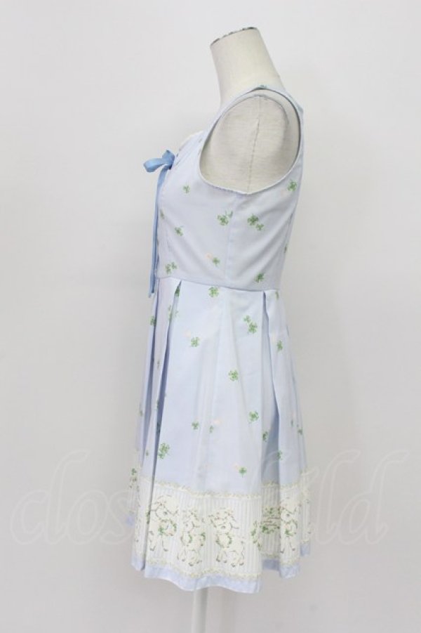 画像3: Ank Rouge / クローバー&羊柄ジャンパースカート M サックス T-26-04-03-032-CA-OP-SA-ZT (3)