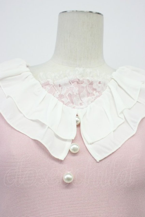 画像5: mellfy memory / Precious memories flare ニットワンピース  ピンクＸ白 T-26-04-03-003-0-OP-SA-ZT (5)