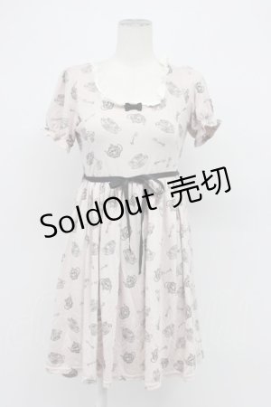 画像: Ank Rouge / ティーカップ柄半袖ワンピース M ピンク T-26-04-03-007-CA-OP-SA-ZT