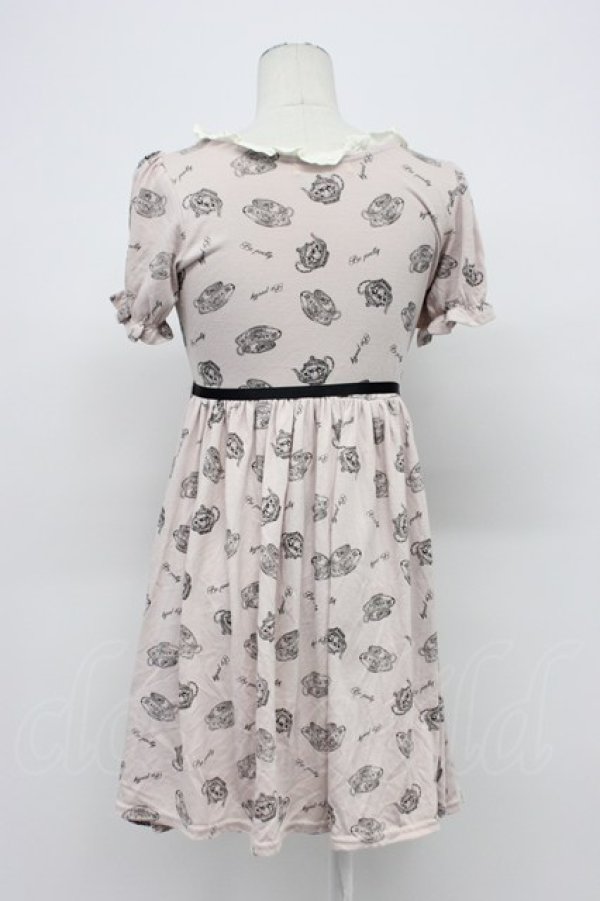 画像2: Ank Rouge / ティーカップ柄半袖ワンピース M ピンク T-26-04-03-007-CA-OP-SA-ZT (2)