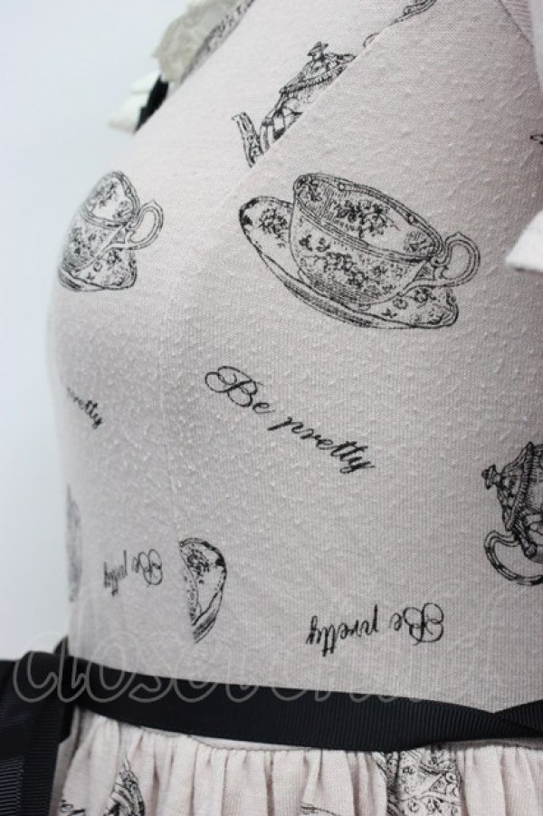 画像4: Ank Rouge / ティーカップ柄半袖ワンピース M ピンク T-26-04-03-007-CA-OP-SA-ZT (4)