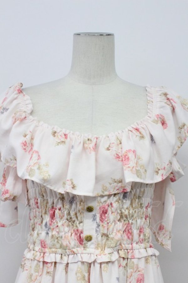 画像4: LIZ LISA / ローズ柄オフショルワンピース 0 ピンク T-26-04-03-010-LO-OP-SA-ZT (4)