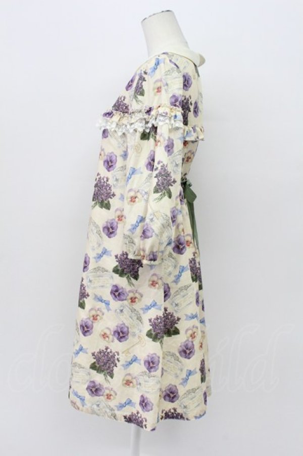 画像3: Leur Getter / Flower Letter袖付ワンピース  アイボリー T-26-04-03-014-LU-OP-SA-ZT (3)