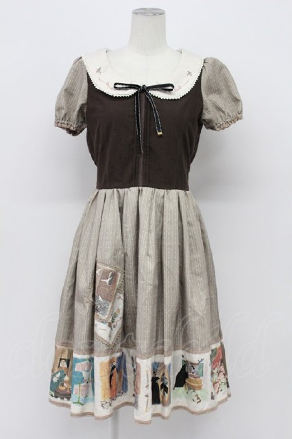 画像1: Secret Honey / アイムウィッシングワンピース(白雪姫ver)  ブラウン T-26-04-03-018-CA-OP-SA-ZT (1)