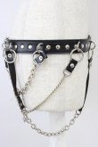 画像3: SEX POT ReVeNGe / チェーン付きスタッズベルト  黒ｘシルバー T-26-04-04-027-SP-ZA-SA-ZT (3)