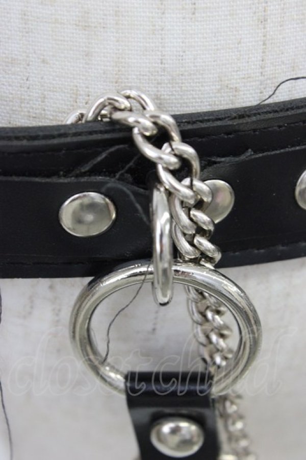 画像4: SEX POT ReVeNGe / チェーン付きスタッズベルト  黒ｘシルバー T-26-04-04-027-SP-ZA-SA-ZT (4)