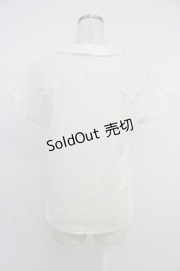 画像2: Fi.n.t / レース切替フリル半袖ブラウス  白 T-26-04-04-003-CA-BL-SA-ZT (2)