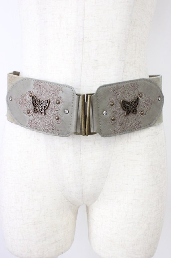 画像1: Rozen Kavalier / 蝶モチーフベルト  ブラウンＸカーキ T-26-04-04-029-OO-ZA-SA-ZT (1)