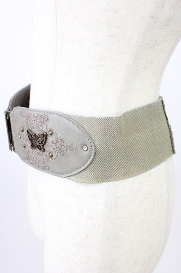 画像4: Rozen Kavalier / 蝶モチーフベルト  ブラウンＸカーキ T-26-04-04-029-OO-ZA-SA-ZT (4)