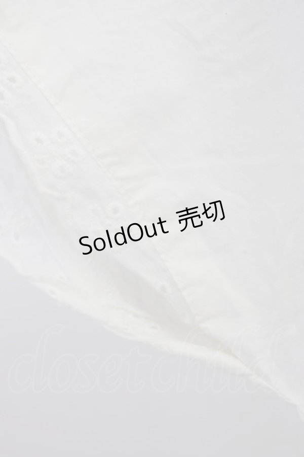 画像3: Fi.n.t / レース切替フリル半袖ブラウス  白 T-26-04-04-003-CA-BL-SA-ZT (3)