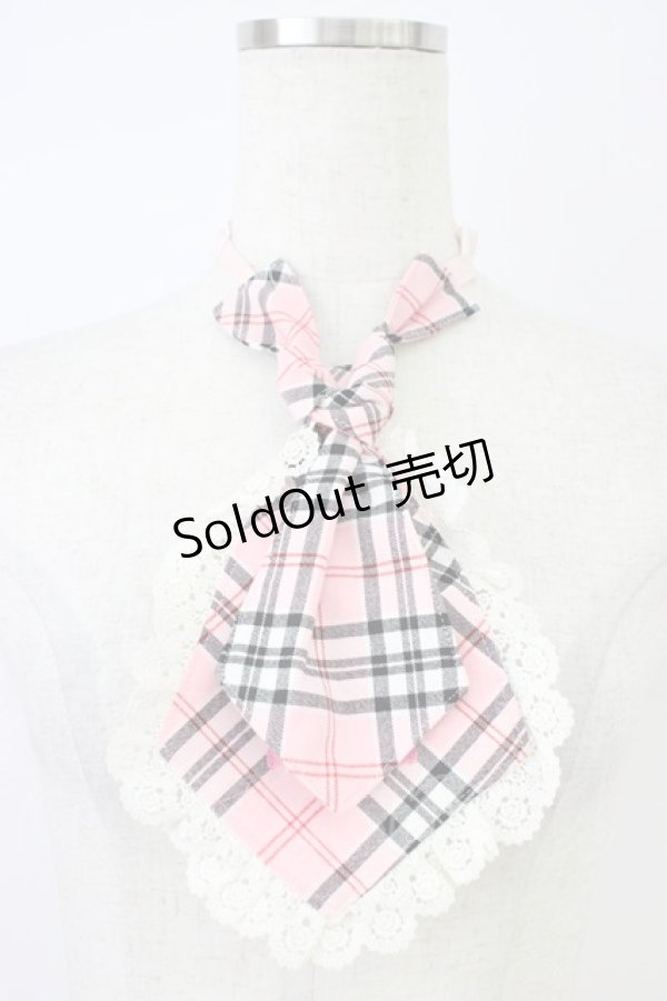 画像1: BABY,THE STARS SHINE BRIGHT / バーバリーチェック王冠刺繍ネクタイ  ピンク T-26-04-04-031-BA-ZA-SA-ZT (1)