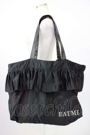 画像: EAT ME / フリルトートバッグ  黒 T-26-04-04-035-LO-BG-SA-ZT