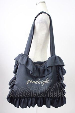 画像: himitsu by syrup.(RoseMarie seoir) / サテンフリルトートバッグ  黒 T-26-04-04-036-LO-BG-SA-ZT