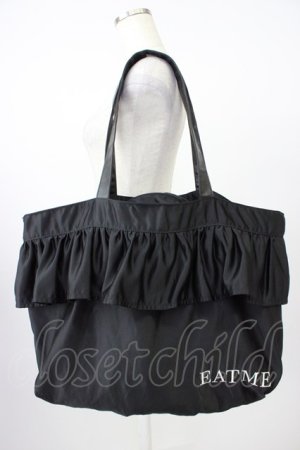 画像: EAT ME / フリルトートバッグ  黒 T-26-04-04-037-LO-BG-SA-ZT
