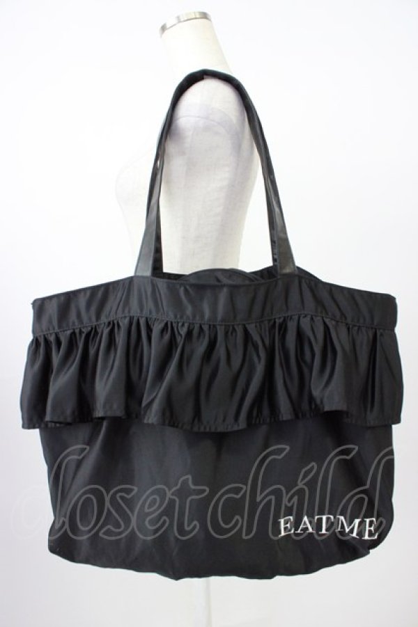 画像1: EAT ME / フリルトートバッグ  黒 T-26-04-04-037-LO-BG-SA-ZT (1)