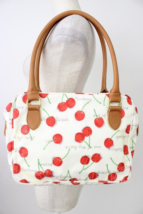画像2: Jane Marple / Skipping cherries bag  白ｘ赤 T-26-04-04-039-JM-BG-SA-ZT (2)