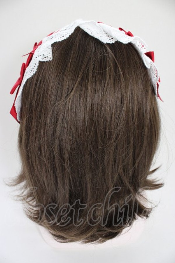 画像3: Chalmiere / トーションレースヘッドドレス  ワイン T-26-04-04-043-0-AC-SA-ZT (3)