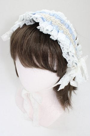 画像: Hoshibako Works / リリアンヌ姉妹　パステルカラーヘッドドレス  サックスＸ白 T-26-04-04-044-LO-AC-SA-ZT