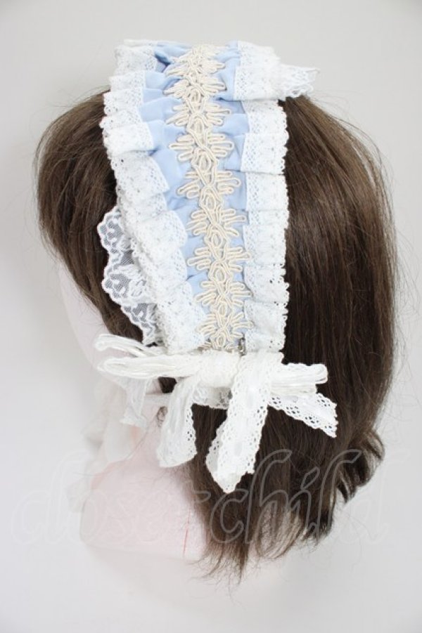 画像4: Hoshibako Works / リリアンヌ姉妹　パステルカラーヘッドドレス  サックスＸ白 T-26-04-04-044-LO-AC-SA-ZT (4)