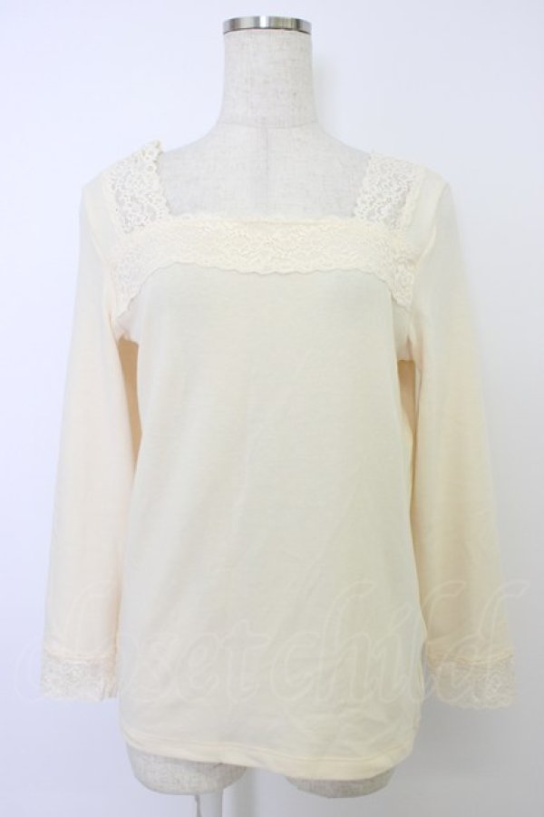 画像1: Kurumi Collaboration / マダムノクターン裏起毛インナートップス LL 生成り T-26-04-04-005-GO-TO-SA-ZT (1)