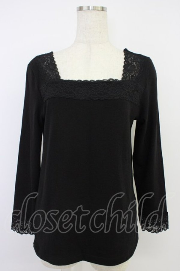 画像1: Kurumi Collaboration / マダムノクターン裏起毛インナートップス LL 黒 T-26-04-04-008-GO-TO-SA-ZT (1)