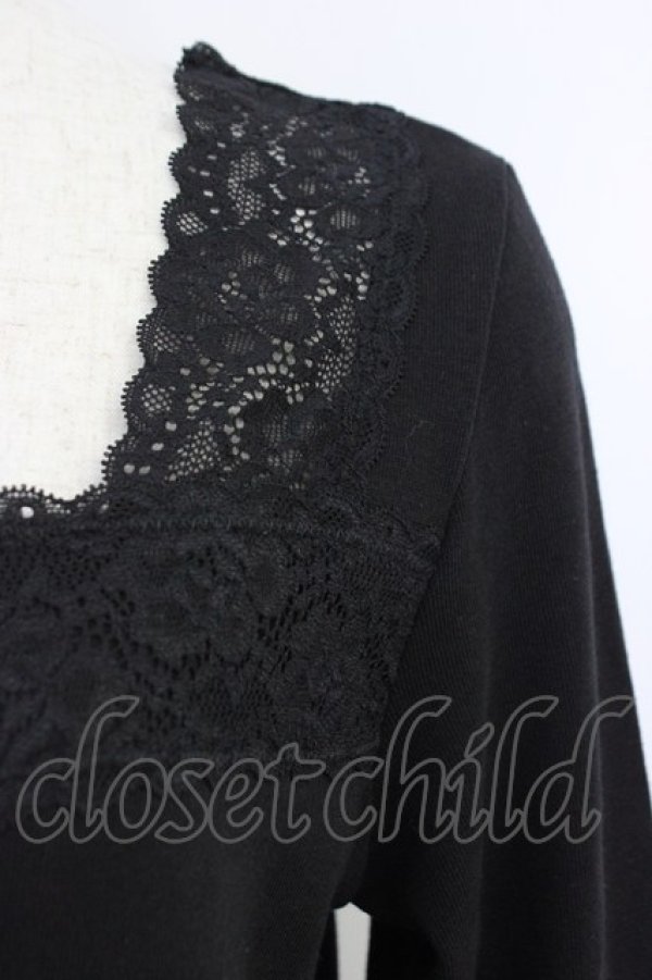 画像3: Kurumi Collaboration / マダムノクターン裏起毛インナートップス LL 黒 T-26-04-04-008-GO-TO-SA-ZT (3)