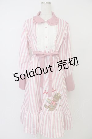 画像: CHIP CLIP / AIスソクマストライプワンピース 2L ピンク T-26-04-04-010-PU-OP-SA-ZT