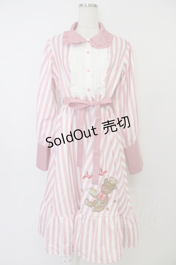 画像1: CHIP CLIP / AIスソクマストライプワンピース 2L ピンク T-26-04-04-010-PU-OP-SA-ZT (1)