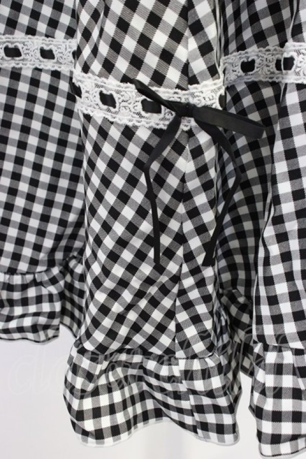 画像3: Cherirulu Chocola / ギンガムチェックジャンパースカート L 黒Ｘ白チェック T-26-04-04-012-GO-OP-SA-ZT (3)