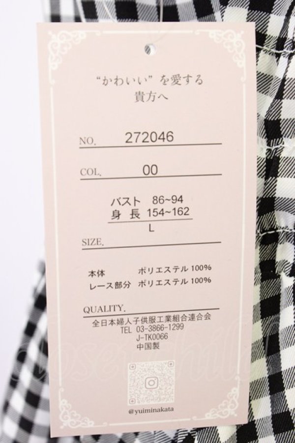 画像5: Cherirulu Chocola / ギンガムチェックジャンパースカート L 黒Ｘ白チェック T-26-04-04-012-GO-OP-SA-ZT (5)