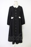 画像1: axes femme / 襟デザイン連釦バイカラーワンピース  黒Ｘ白 T-26-04-04-013-AX-OP-SA-ZT (1)